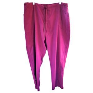 Scrub Star Scrubs Drawstring Pants WM049 Sz XL Wine Maroon Pockets Elastic Waist